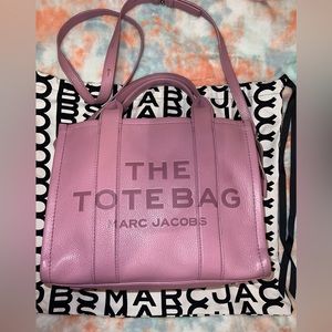 Marc Jacobs The Tote Bag Medium Leather Lilas AUTHENTIC